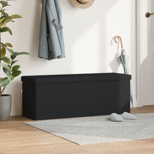 Storage Bench Foldable Black Pvc Tiakbl