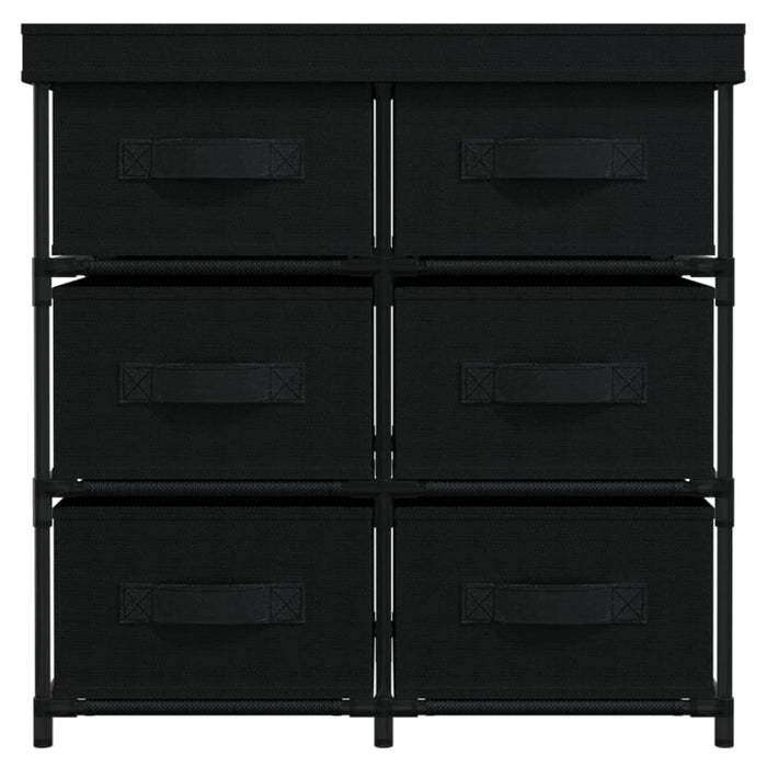 Storage Cabinet with 6 Drawers 55x29x55 Cm Black Steel