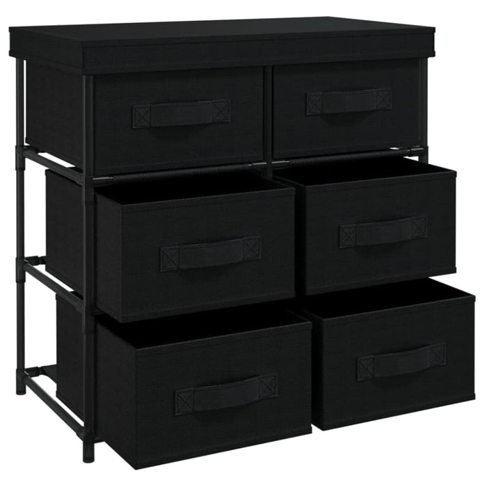 Storage Cabinet with 6 Drawers 55x29x55 Cm Black Steel