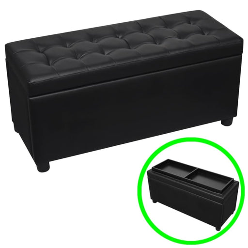 Storage Ottoman Artificial Leather Black Xaxabi