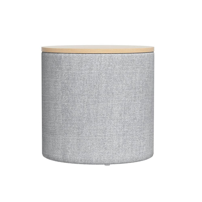 Storage Ottoman Blanket Box 40cm Linen Round Grey