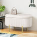 Storage Ottoman Blanket Box 87cm Velvet Oval White