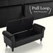 Storage Ottoman Stool Arm Bench Seat 132cm Velvet Black