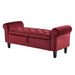 Storage Ottoman Stool Arm Bench Seat 132cm Velvet Red