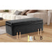 Storage Ottoman Stool Bench Seat 97cm Pu Leather Black