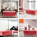 Storage Ottoman Stool Bench Seat 97cm Pu Leather Red