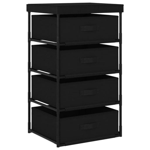 Storage Rack With 4 Fabric Baskets Steel Black Txxlxx