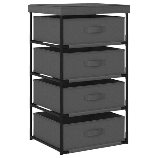 Storage Rack With 4 Fabric Baskets Steel Grey Txxlxt