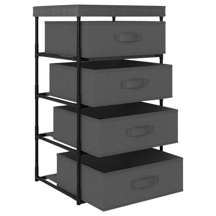 Storage Rack With 4 Fabric Baskets Steel Grey Txxlxt