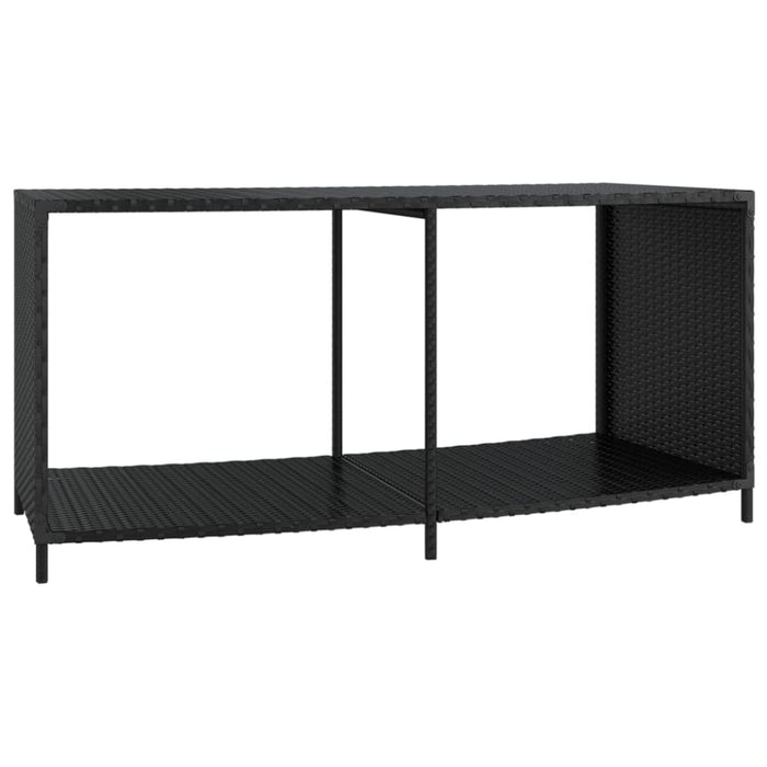 Storage Shelves 2 Pcs Black Poly Rattan Tlxxla