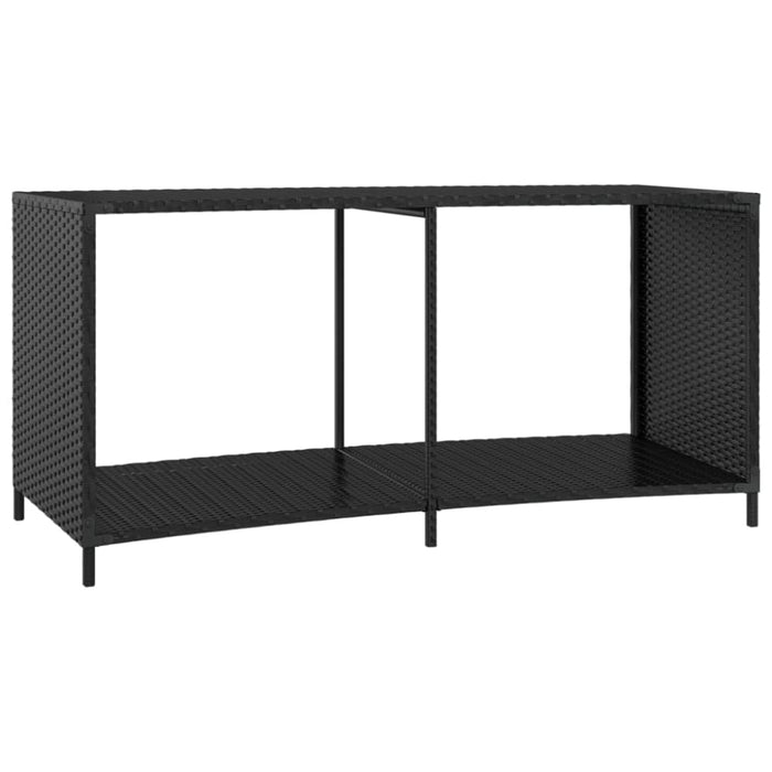 Storage Shelves 2 Pcs Black Poly Rattan Tlxxla