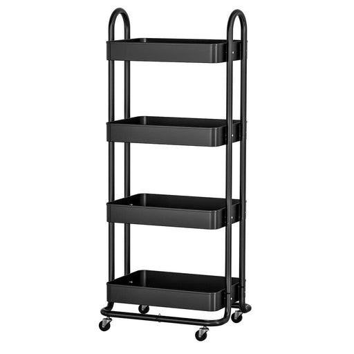 Goslash Picks Storage Trolley Kitchen Cart 4 Tiers Black