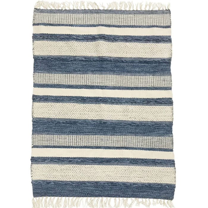 Striped Blue/white Rug120x180 Cm