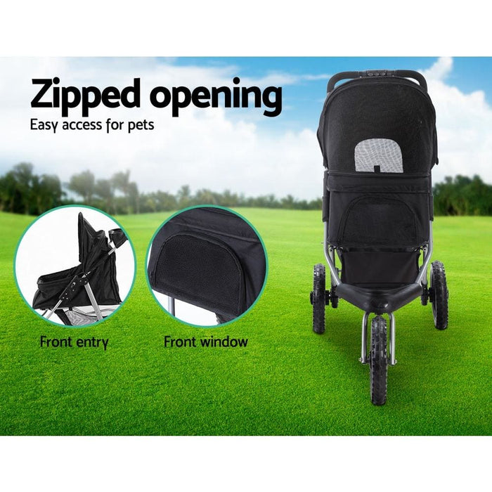 I.pet Pet Stroller Dog Carrier Foldable Pram Large Black