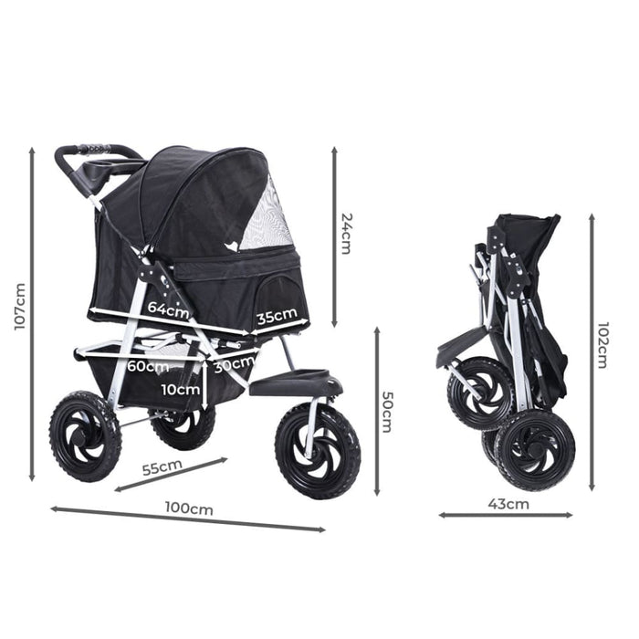 Goslash Picks Pet Stroller Pram Dog Carrier Trailer