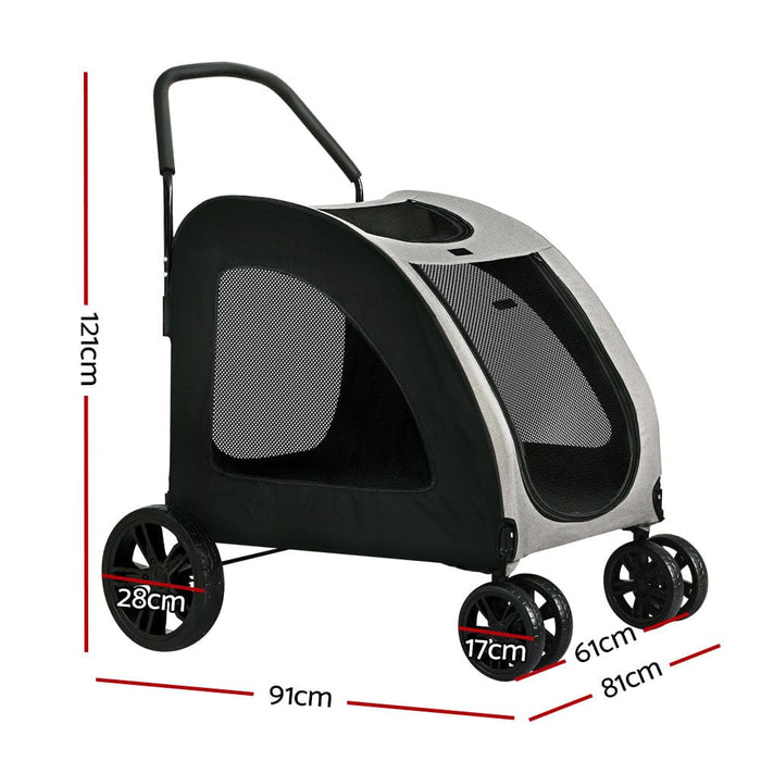 Pet Dog Stroller Pram Large Carrier Cat Travel Foldable