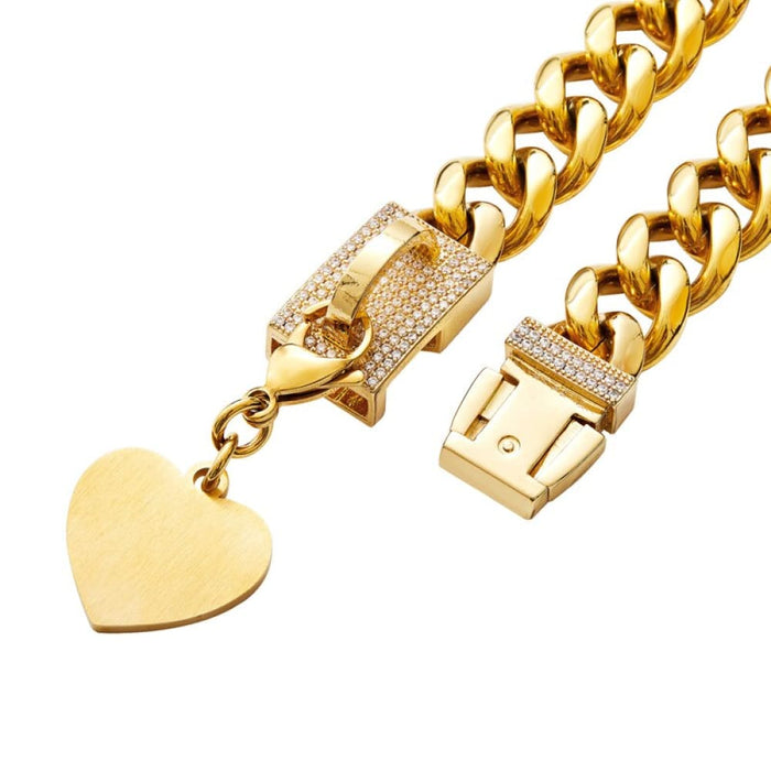 Strong 18k Gold Metal Cubic Zirconia Secure Buckle Chain