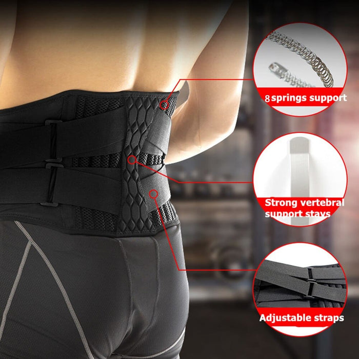 Strong Lower Back Brace Sweat Slim Belt For Sports Pain