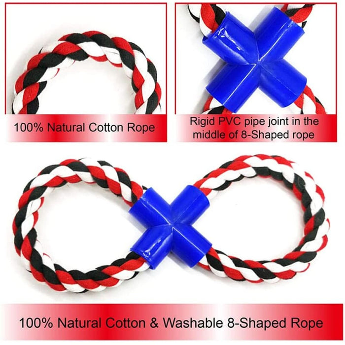 Strong Non-toxic Natural Cotton 8 Shaped Dog Rope Chew Toys