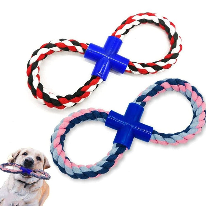 Strong Non-toxic Natural Cotton 8 Shaped Dog Rope Chew Toys