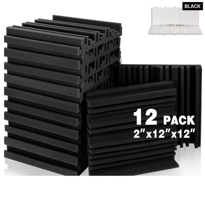 Studio Acoustic Foam 12 Pcs Sound Proof Wall Panels Room