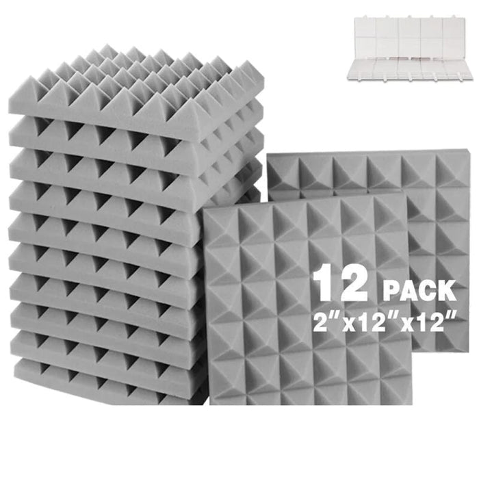 Studio Acoustic Foam Panels Sound Absorbing 12 Pcs Panel