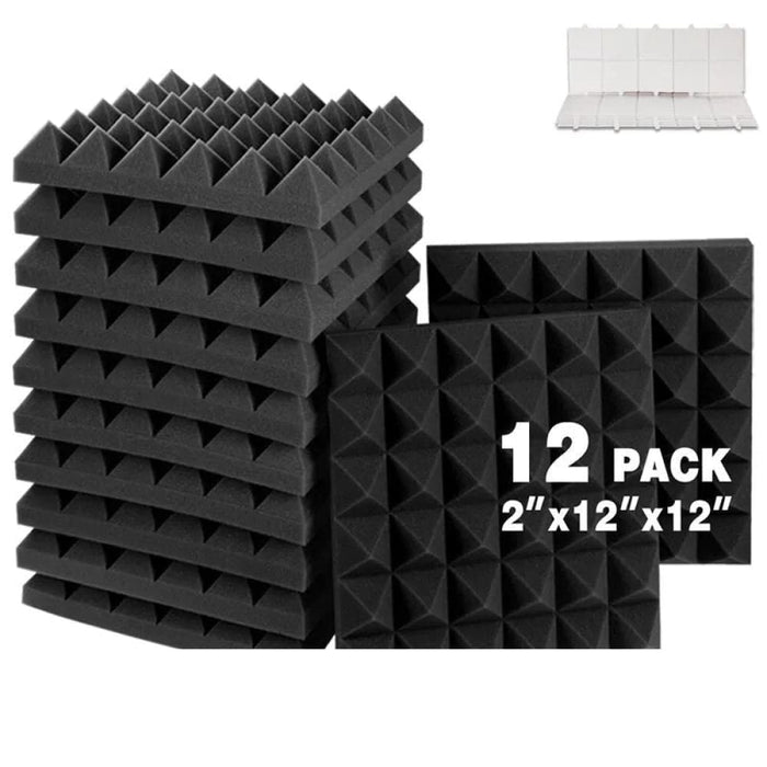 Studio Acoustic Foam Panels Sound Absorbing 12 Pcs Panel