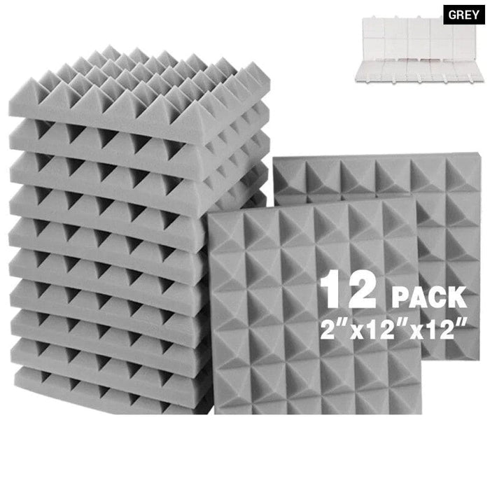 Studio Acoustic Foam Panels Sound Absorbing 12 Pcs Panel