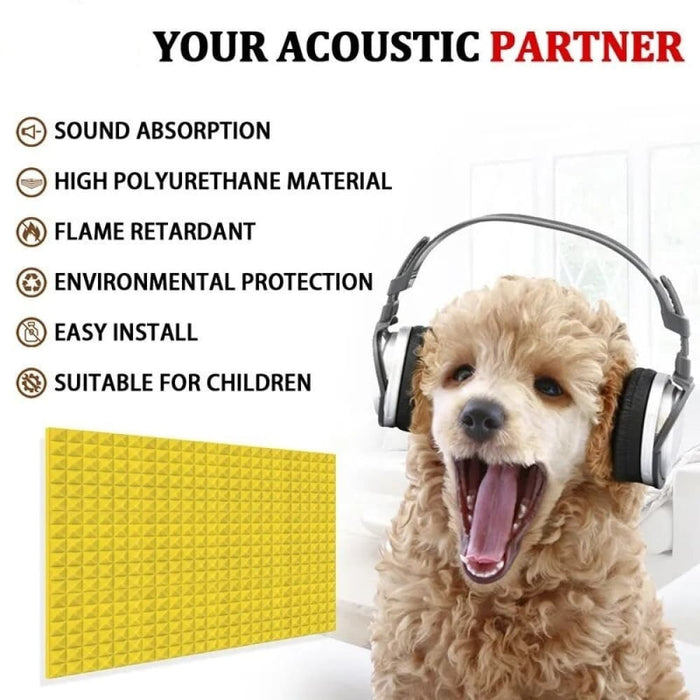 Studio Acoustic Foam Panels Sound Absorbing 12 Pcs Panel