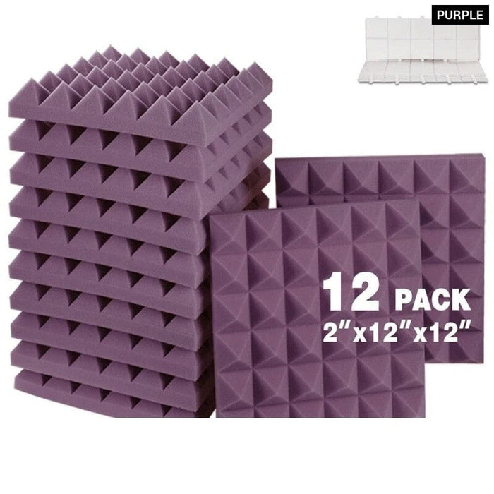 Studio Acoustic Foam Panels Sound Absorbing 12 Pcs Panel