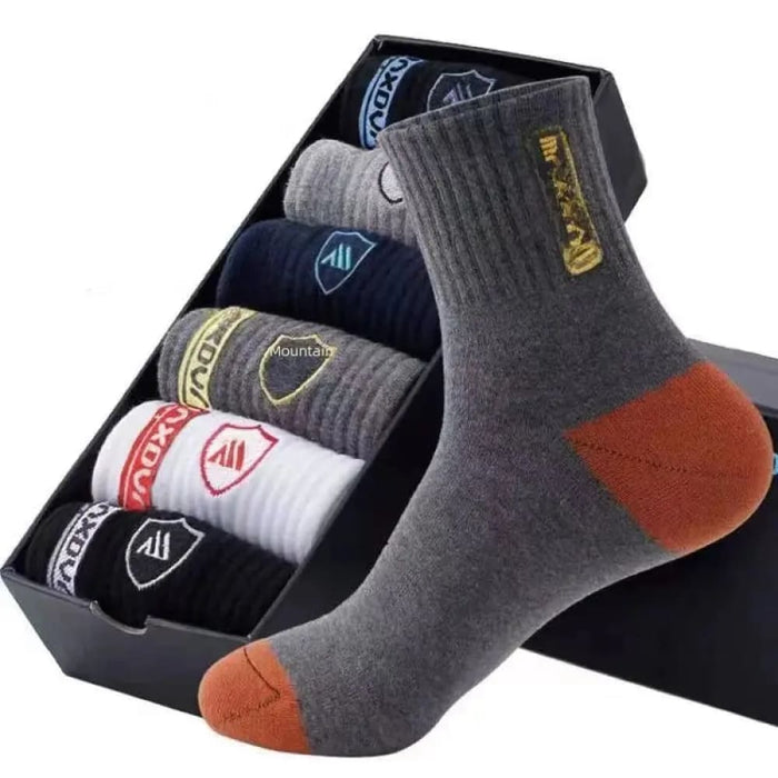 Stylish Mens Mid Calf Socks Breathable Sweat Absorbent
