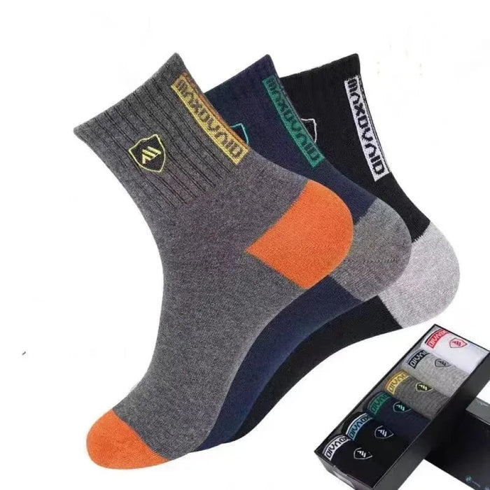 Stylish Mens Mid Calf Socks Breathable Sweat Absorbent