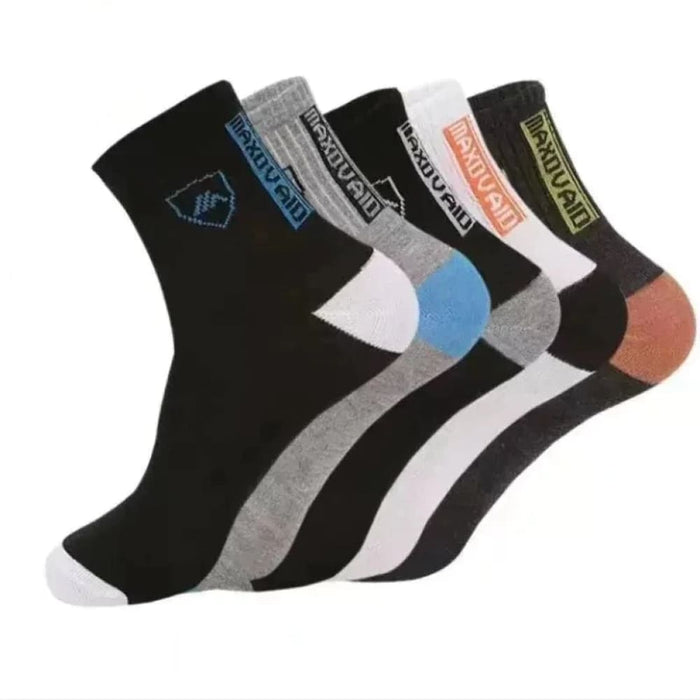 Stylish Mens Mid Calf Socks Breathable Sweat Absorbent