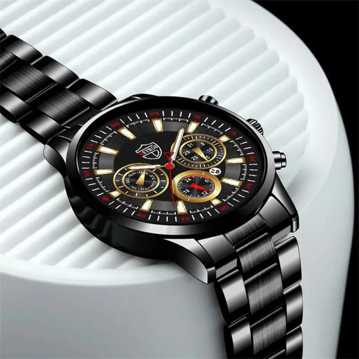 Stylish Mens Stainless Steel Quartz Watch With Date