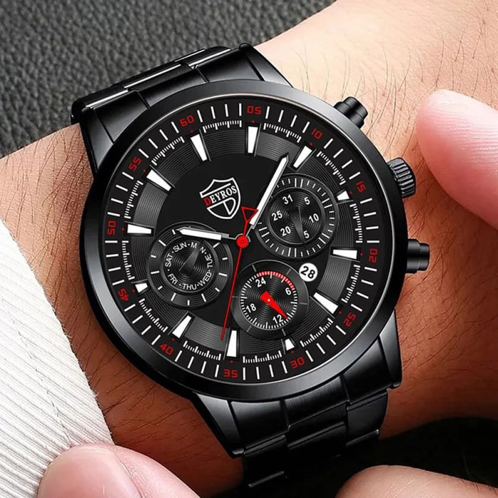 Stylish Mens Stainless Steel Quartz Watch With Date