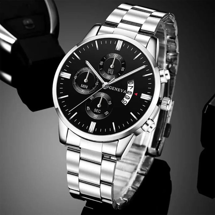 Stylish Silver Stainless Steel Quartz Wrist Watch For Men