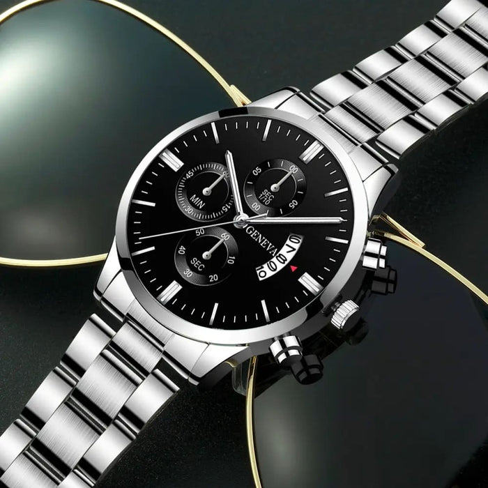 Stylish Silver Stainless Steel Quartz Wrist Watch For Men