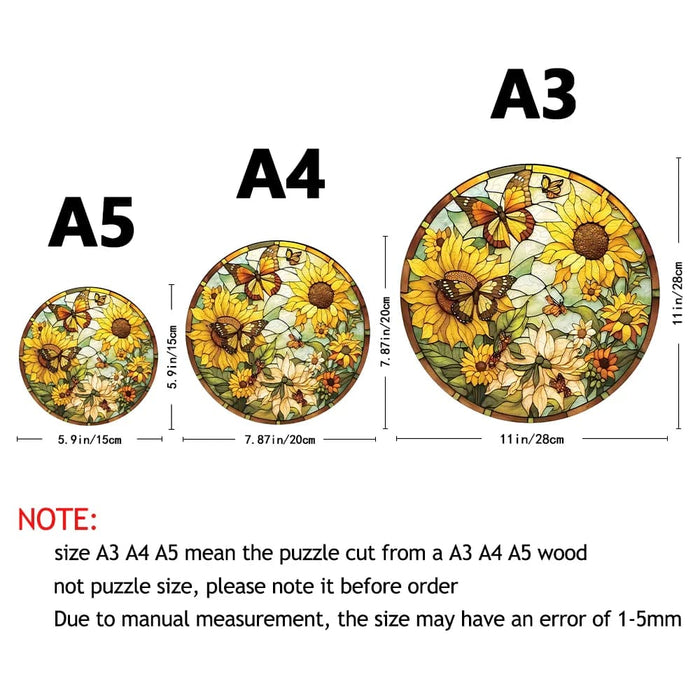 Sunflower Butterfly Wood Puzzle