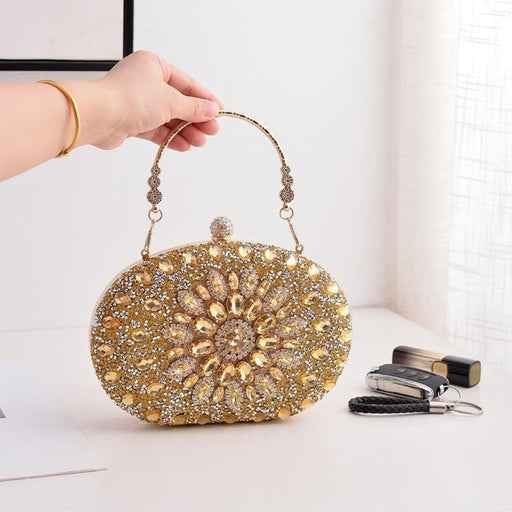 Sunflower Diamond Evening Party Clutch Bag