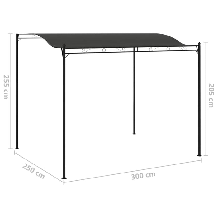 Sunshade Awning 3x2.5 m Anthracite Aikan