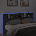 Super King Size Headboard Cabinet With Led Black