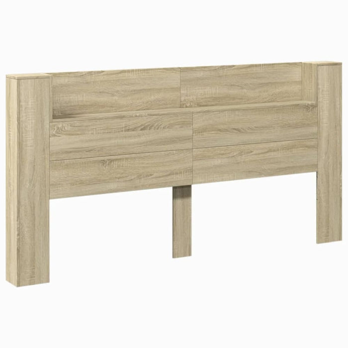 Super King Size Headboard Cabinet With Led Sonoma Oak