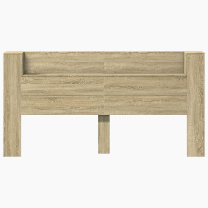 Super King Size Headboard Cabinet With Led Sonoma Oak