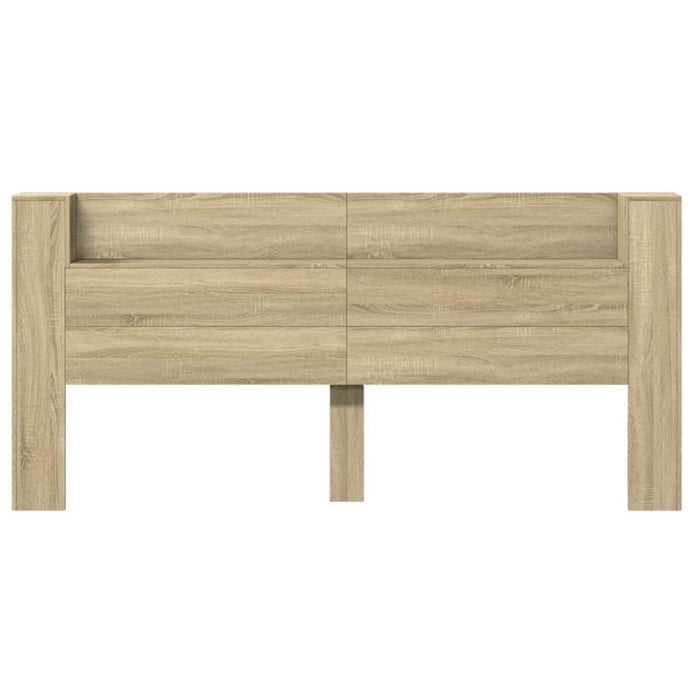 Super King Size Headboard Cabinet With Led Sonoma Oak