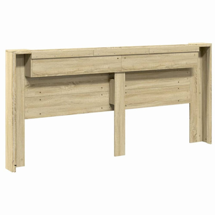 Super King Size Headboard Cabinet With Led Sonoma Oak