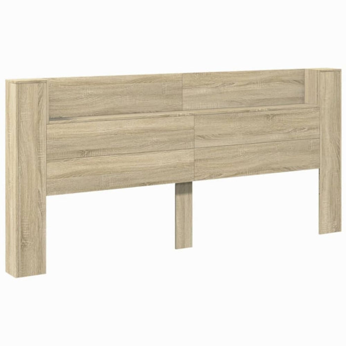 Super King Size Headboard Cabinet With Led Sonoma Oak