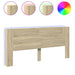 Super King Size Headboard Cabinet With Led Sonoma Oak