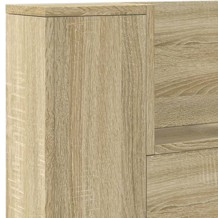 Super King Size Headboard Cabinet With Led Sonoma Oak