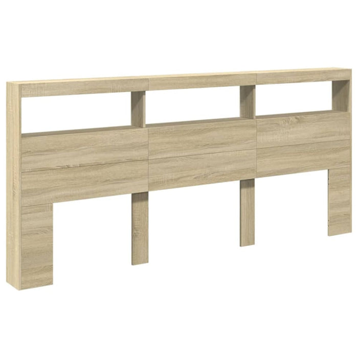 Super King Size Headboard Cabinet With Led Sonoma Oak