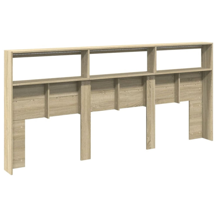 Super King Size Headboard Cabinet With Led Sonoma Oak